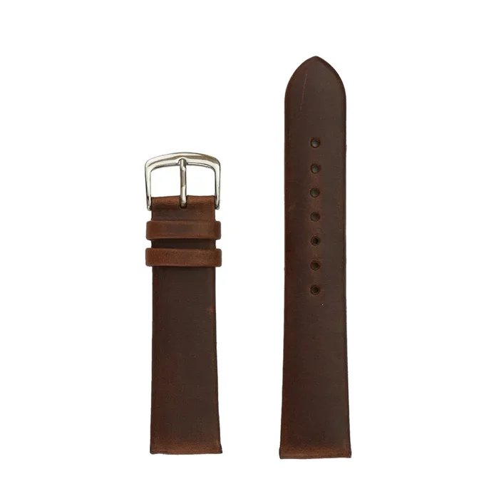 Men’s 20mm Genuine Oil Tanned Leather Watch Strap – Brown