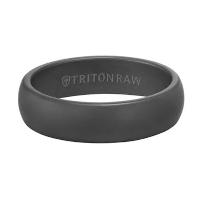 Men’s 6mm Black Tungsten Round Edge Wedding Band