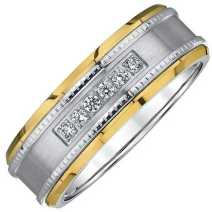 Men’s 8mm Diamond Tungsten Steel Band