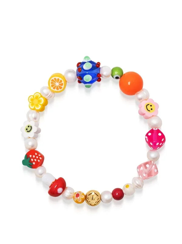 Men’s Berry Pearl Bracelet with Assorted Beads