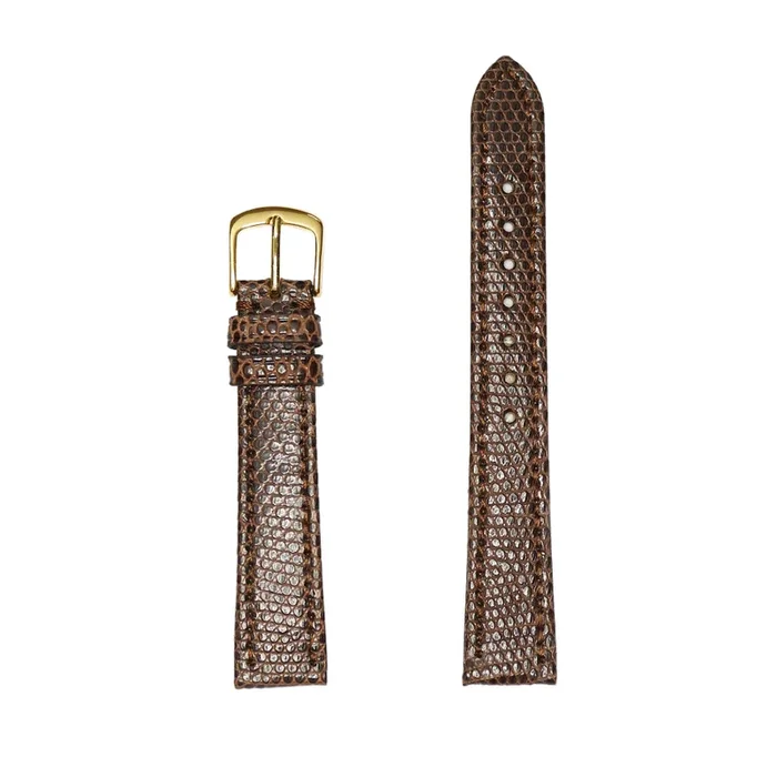 Men’s Brown Genuine Lizard Leather Watch Band – 18mm