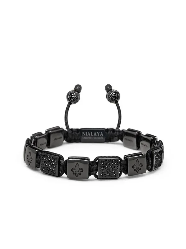 Men’s Ceramic Flatbead Bracelet in Black