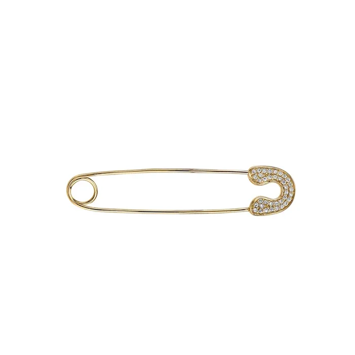 Men’s Collection Gold & Diamond Safety Pin Brooch