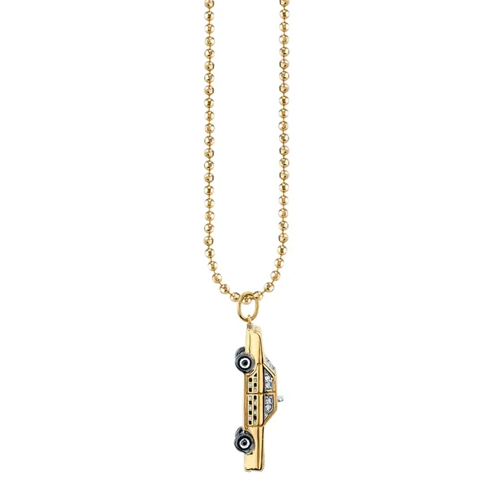 Men’s Collection Gold & Diamond Taxi Cab Necklace