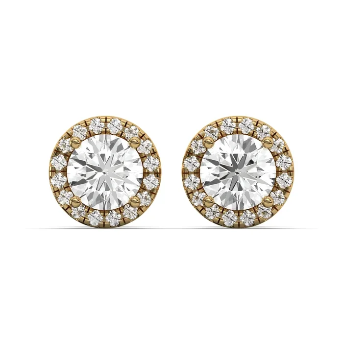 Men’s Jewelry – VVS Lab Diamond Halo Stud Earrings For Men | 14K Gold
