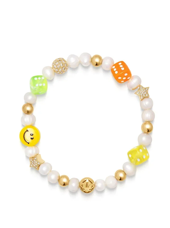 Men’s Pair of Dice Pearl Bracelet