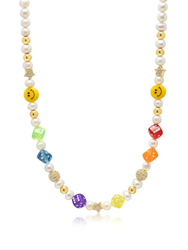 Men’s Pair of Dice Pearl Necklace
