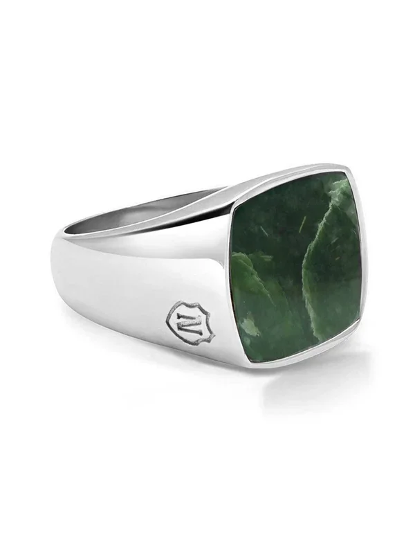 Men’s Silver Signet Ring with African Turquoise