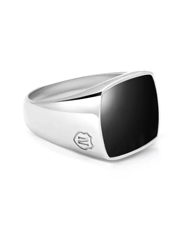 Men’s Silver Signet Ring with Onyx
