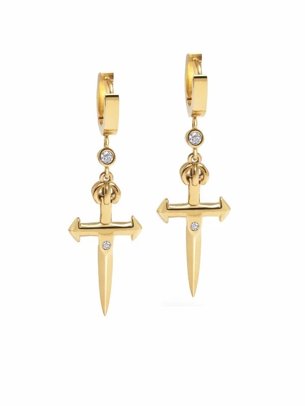 Men’s Skyfall Sword Earrings in Gold