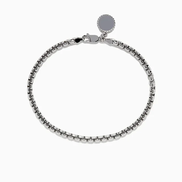 Men’s Sterling Silver 8″ Box Link Bracelet
