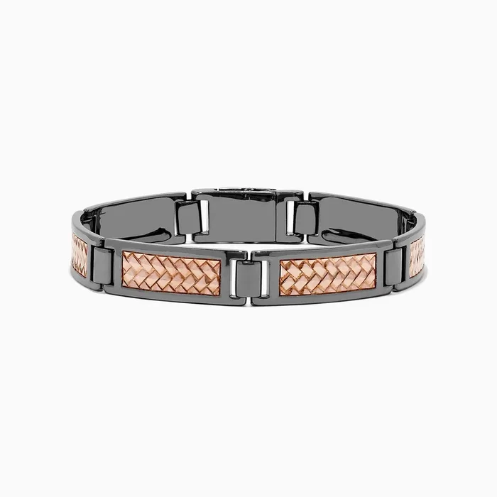 Men’s Sterling Silver Rose Gold Plated Bracelet