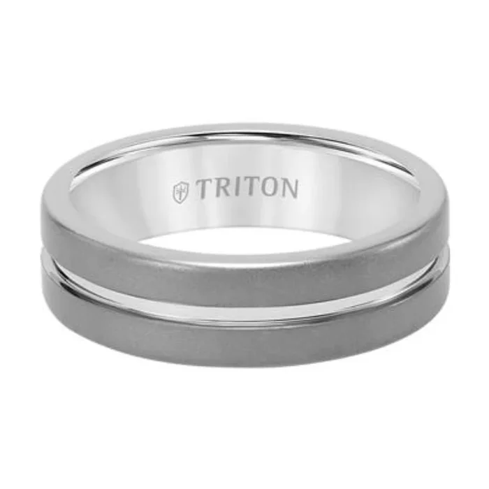 Men’s Tungsten Sandblast Finish Contemporary Wedding Band