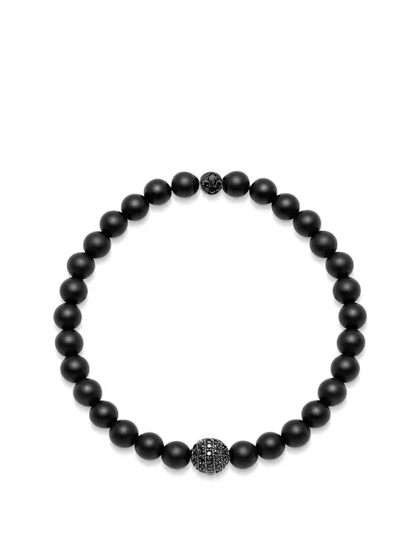 Men’s Wristband with Matte Onyx and Black CZ Diamond