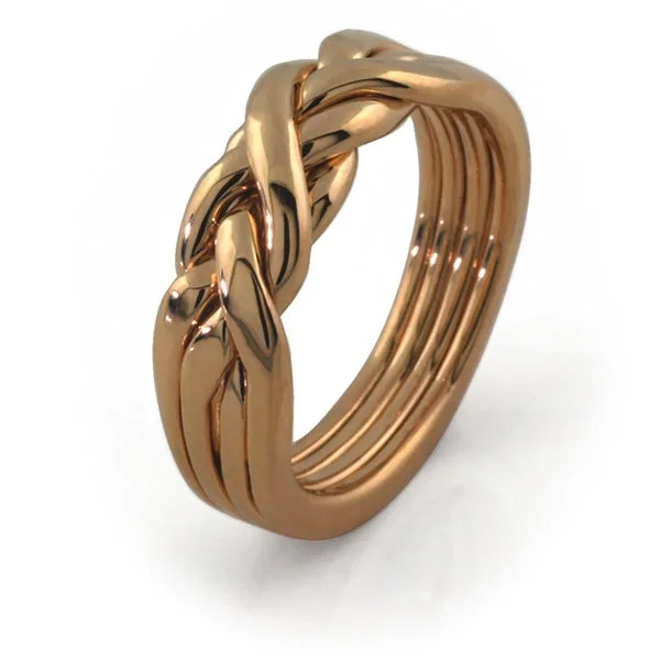 Mens 4 band HEAVY Gold Puzzle Ring MGR-4RG