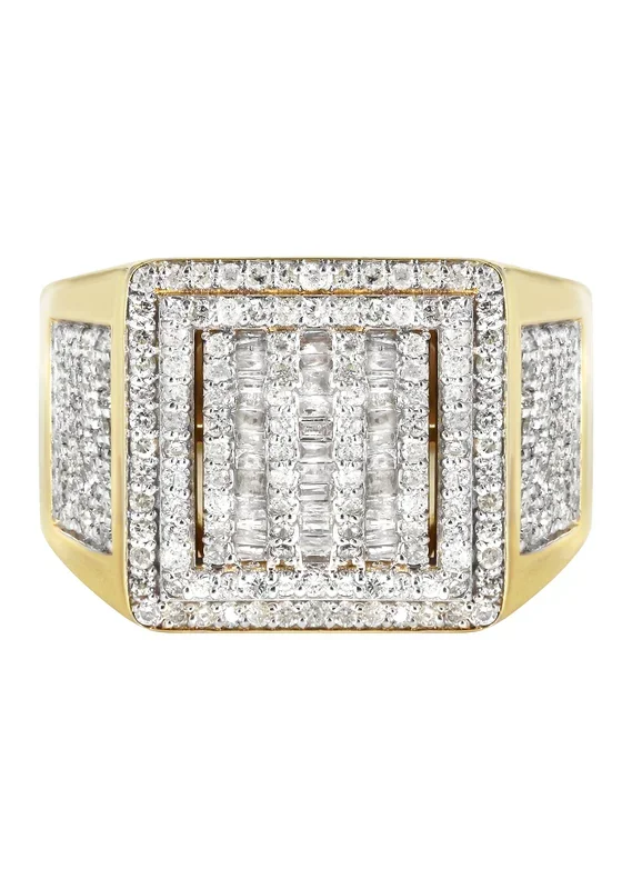 Mens Baguette Diamond Pinky Ring | 1.53 Carats | 10.3 Grams