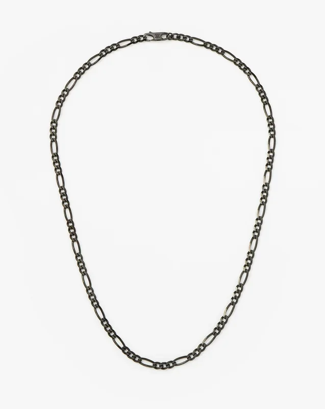 Mens Black Filia Chain Necklace | Sterling Silver
