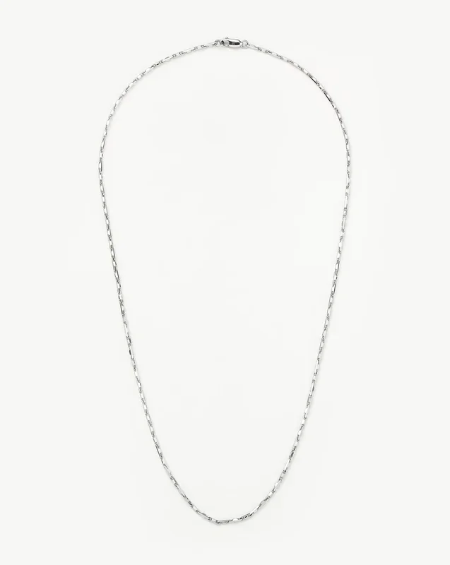 Mens Interlocking Link Chain Necklace | Sterling Silver
