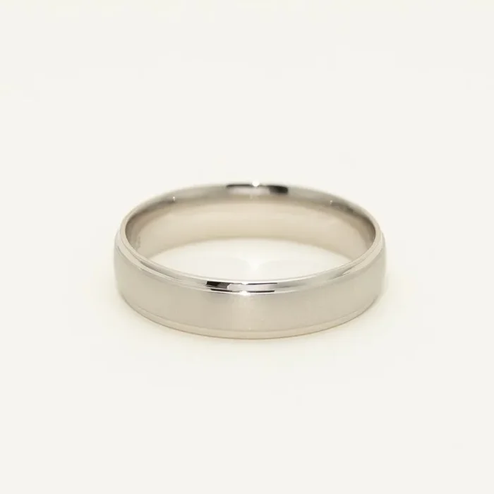 Mens Satin Finish Wedding Band in Platinum (5mm)