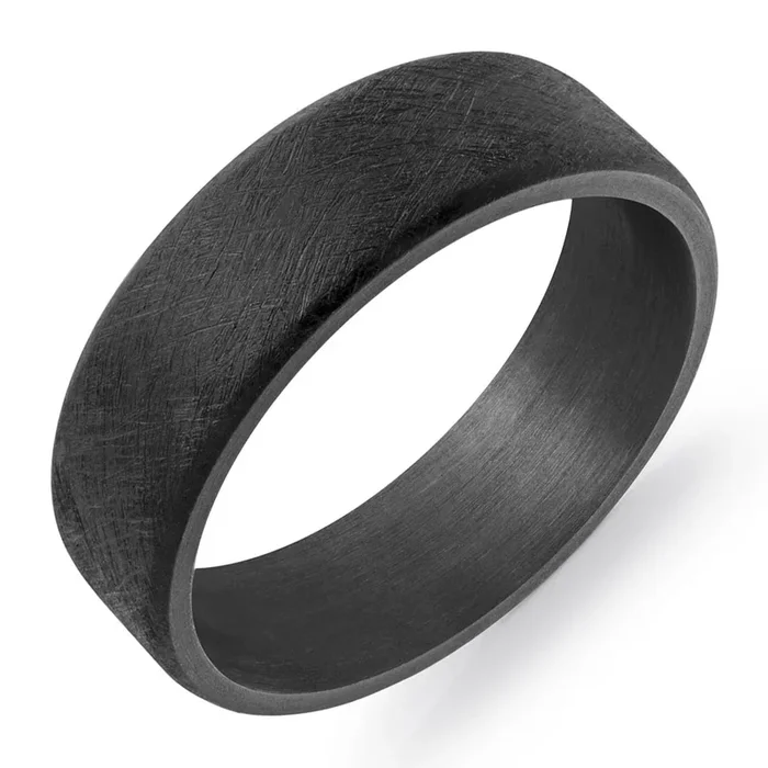 Mens Wedding Band in Black Tantalum