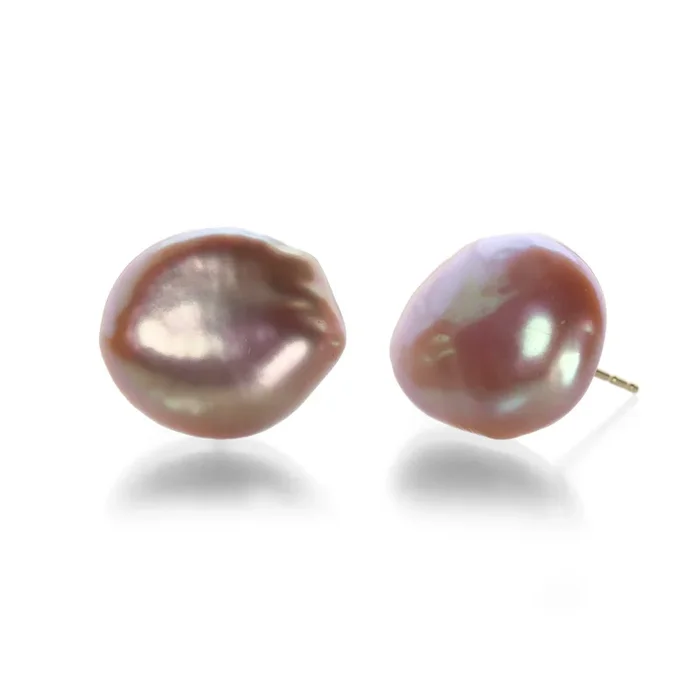 Metallic Pink Peach Stud earrings
