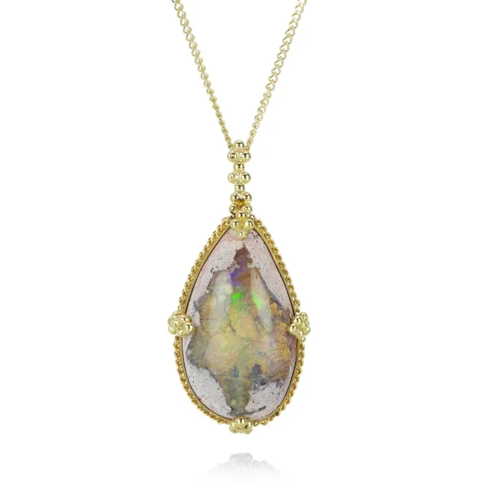 Mexican Opal Pendant Necklace