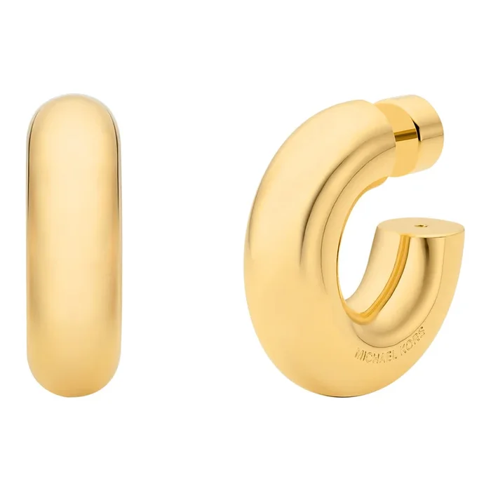 Michael Kors Gold Plated Brass Chunky Hoop Earrings