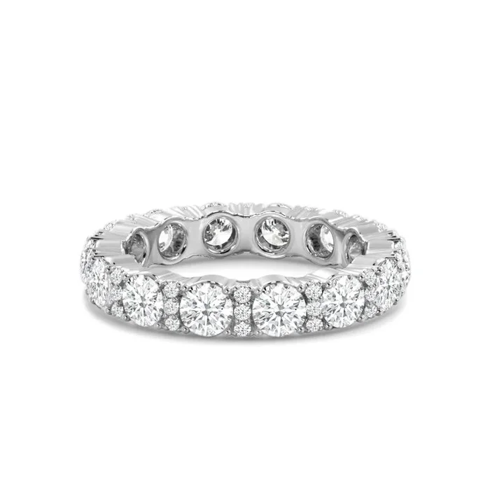 Micro Pave Accent Round Diamond Eternity Ring