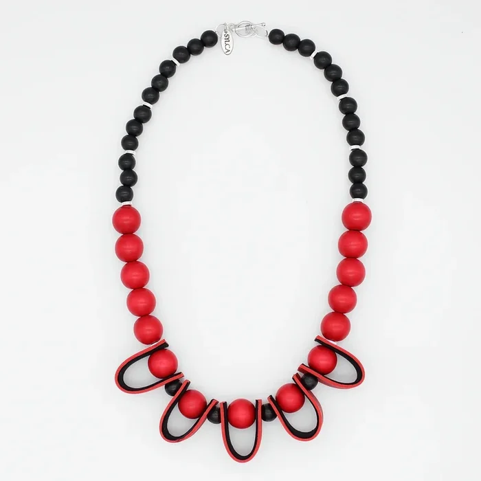 Midnight Ember Leather Statement Necklace