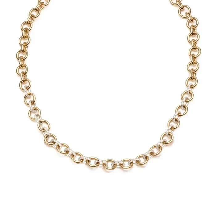 Midsized Mixed Link Diamond Pave Chain