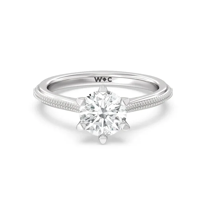 Milgrain Centerline Six Prong Solitaire Engagement Ring – Home Preview