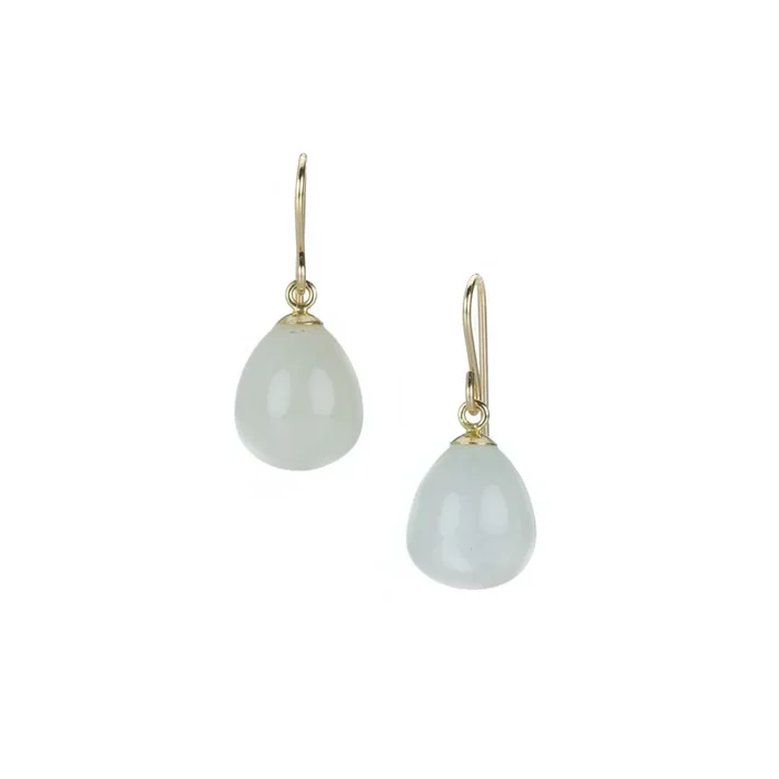 Milky Moonstone Cabochon Earrings