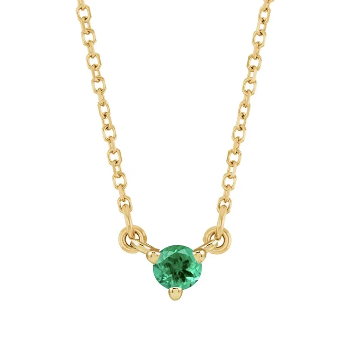 Mini Emerald Solitaire Necklace