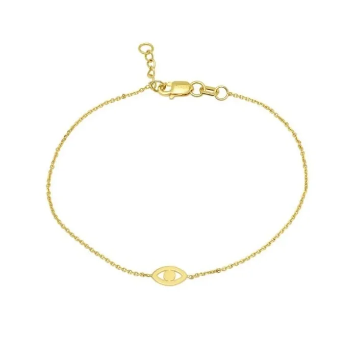 Mini Evil Eye Cutout 14k Chain Bracelet