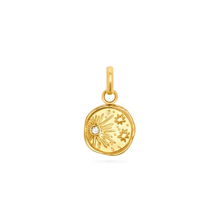 Mini Molten Coin Pendant (Gold)