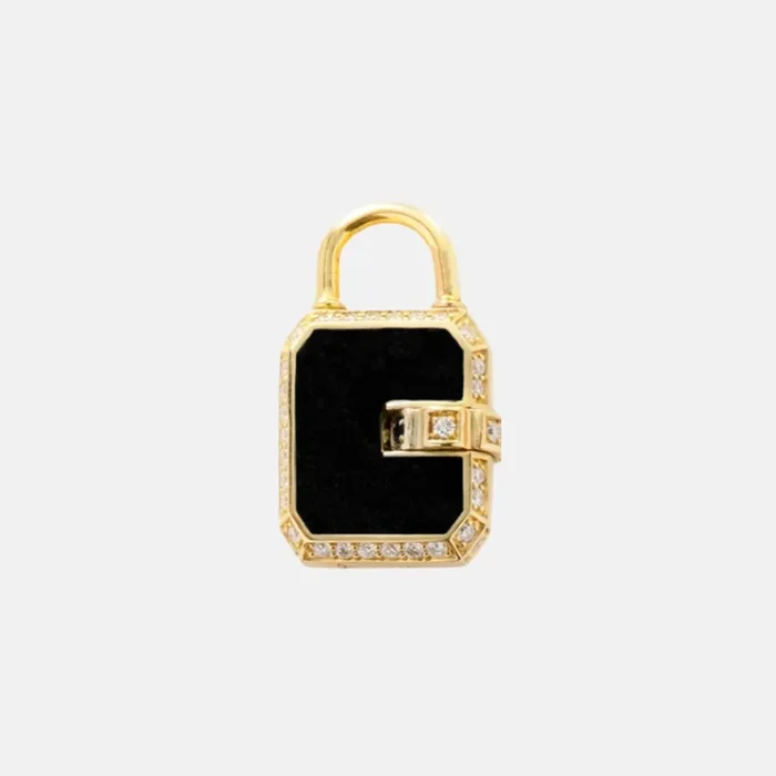 Mini Padlock, Onyx Pavé