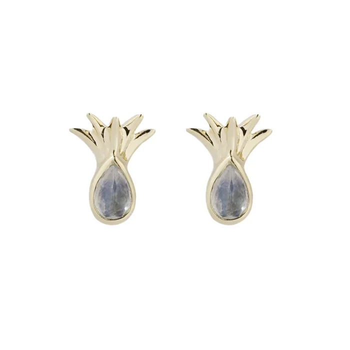 Mini Pineapple Moonstone Studs