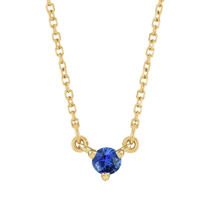 Mini Sapphire Solitaire Necklace