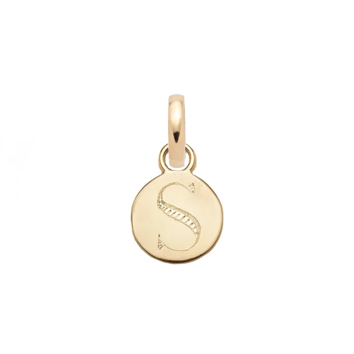 Miniature Engravable Disk : in Yellow Gold with an Annex Link