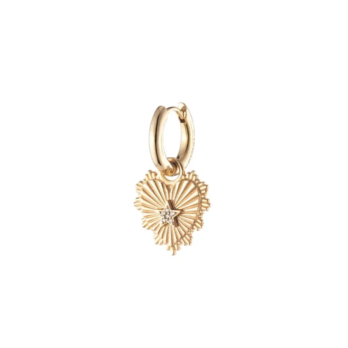 Miniature Heart Pave Symbol – Love: Petite Chubby Ear Hoop