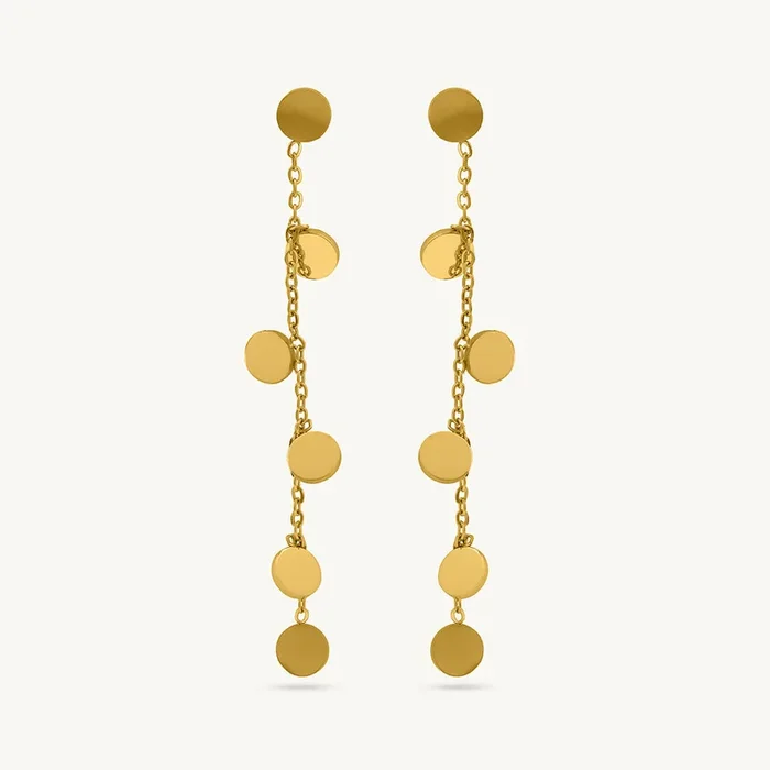 Minimalist Disc Dangle Earrings