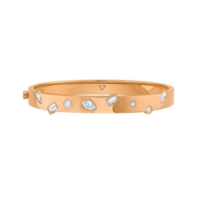 Mistral Diamond Bangle in Rose Gold