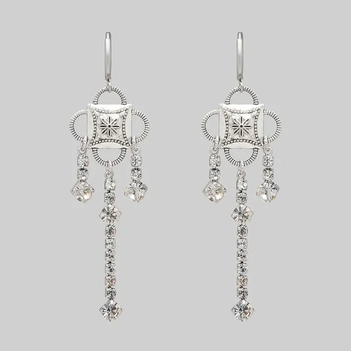MITZY. Trapeze Inspired Hoop Earrings – Silver