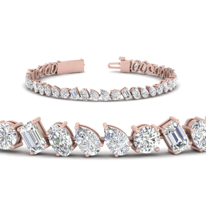 Mixed Diamond Cut Tennis Bracelet