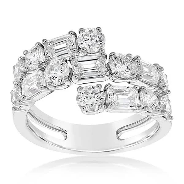 Mixed Diamond Wrap Ring