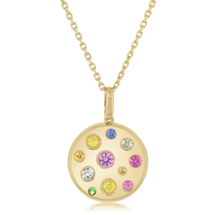 Mixed Fancy Sapphire Pendant Necklace