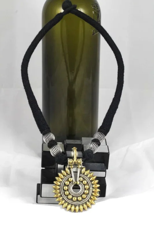 Mizoya Dual Tone Gold Plated Circular Pendant
