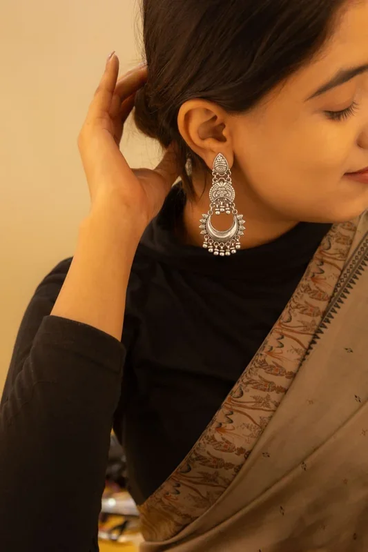 Mizoya Intricate Chandra Drop Earrings