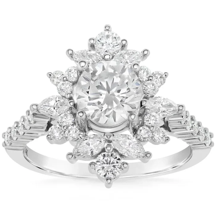 Modified Halo Diamond Engagement Setting