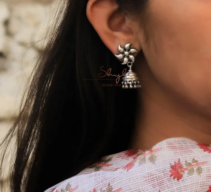 Moh Fine Flower Motif Jhumki